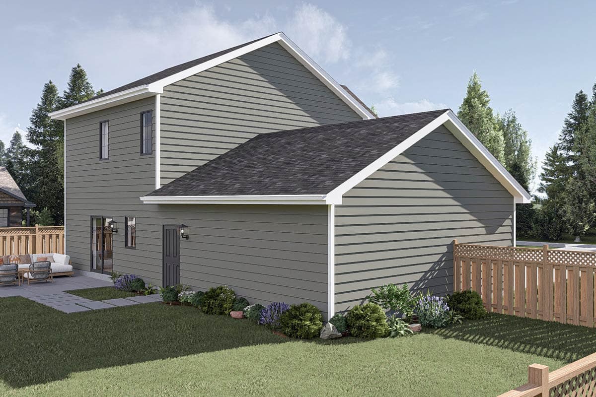 Plan 623471DJ: Two-Story Traditional House Plan with 3-Bedrooms Upstairs - 1377 Sq Ft - Image #12 - Country, Traditional