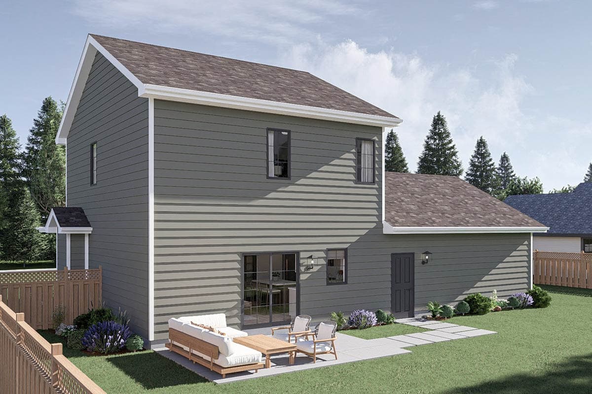 Plan 623471DJ: Two-Story Traditional House Plan with 3-Bedrooms Upstairs - 1377 Sq Ft - Image #14 - Country, Traditional