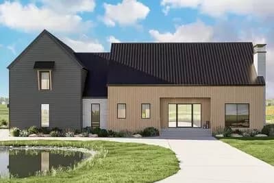 Two-Story Scandinavian House Plan with Jack and Jill Bathrooms - 3359 Sq Ft