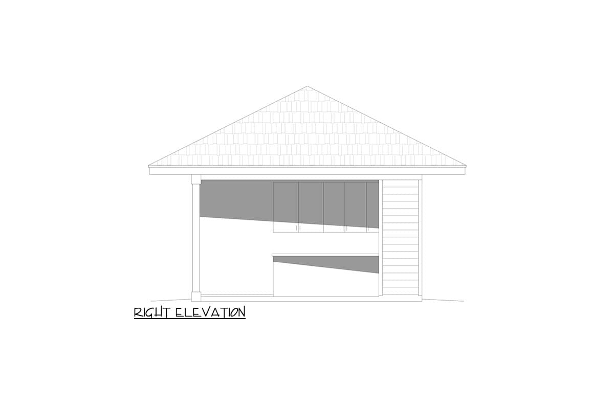 Plan 680503VR: Pool House with Outdoor Kitchen and Outdoor Shower - 476 Sq Ft - Image #5 - Traditional