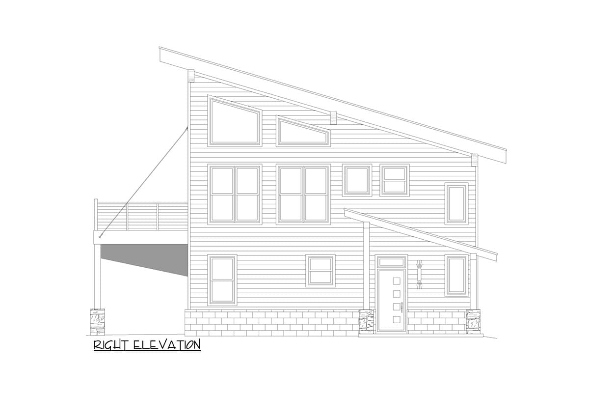 Plan 680506VR: Three-Story Mountain House Plan with Studio Apartment  - 1715 Sq Ft - Image #5 - Contemporary, Mountain
