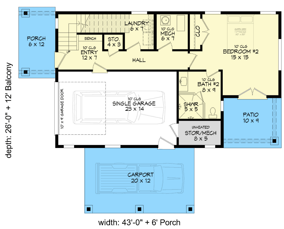 Plan 680509VR: 3-Story Contemporary  Mountain House Plan with Loft - 2147 Sq Ft - Floor Plan - Main Level - Contemporary, Mountain