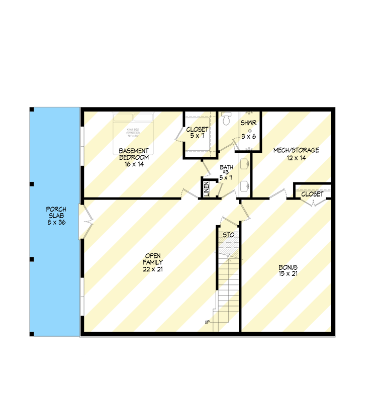 Plan 680514VR: 3-Bed Mountain House Plan with Two-Story Great Room - 2043 Sq Ft - Floor Plan - 3rd Floor - Craftsman, Mountain