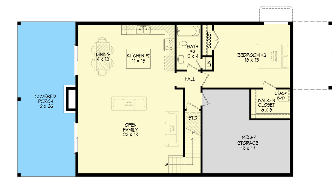 Plan 680516VR: 2-Bed Mountain House Plan with Vaulted Great Room - 2983 Sq Ft - Floor Plan - Lower Level - Cottage, Craftsman, Mountain