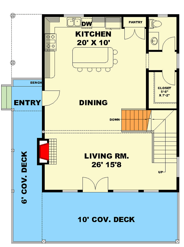 Plan 350117GH: 3-Bed Vacation House Plan with Multi-Purpose Room - 2835 Sq Ft - Floor Plan - Main Level - Vacation