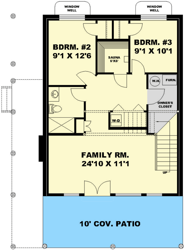 Plan 350117GH: 3-Bed Vacation House Plan with Multi-Purpose Room - 2835 Sq Ft - Floor Plan - Lower Level - Vacation