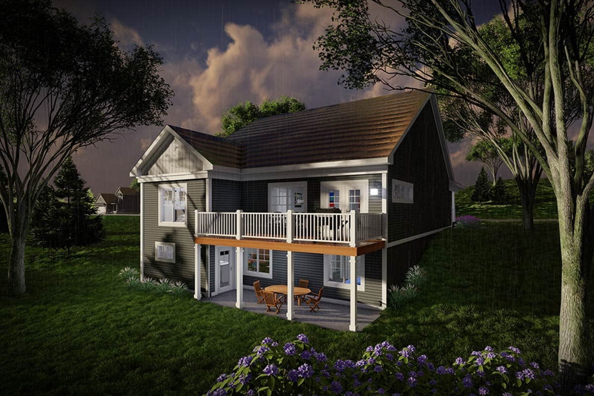 Plan 89103AH: 2-Bed Craftsman House Plan with Laundry Access from Master Bedroom - 1372 Sq Ft - Image #7 - Craftsman, New American, Ranch