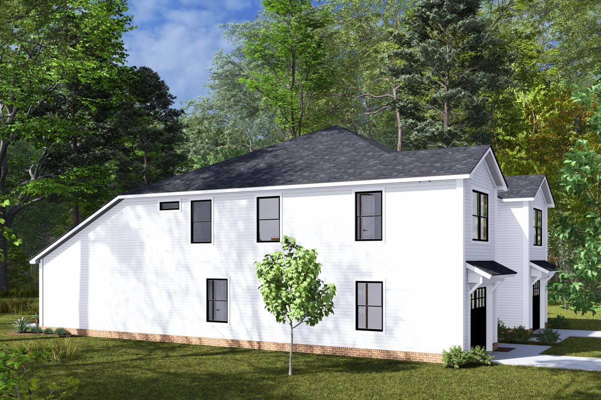 Plan 52398WM: Two-Story Traditional Duplex house Plan with Dual Laundry - 1447 Sq Ft Per Unit - Image #5 - Traditional
