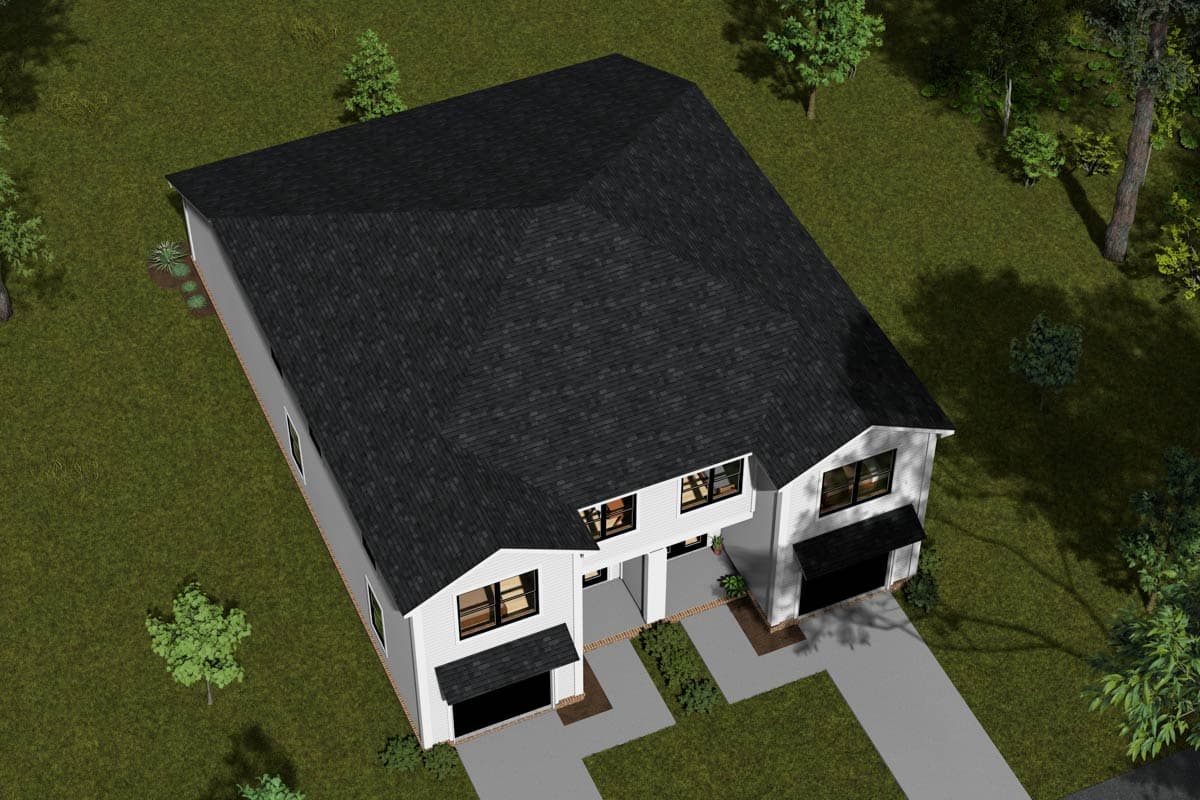 Plan 52398WM: Two-Story Traditional Duplex house Plan with Dual Laundry - 1447 Sq Ft Per Unit - Image #7 - Traditional
