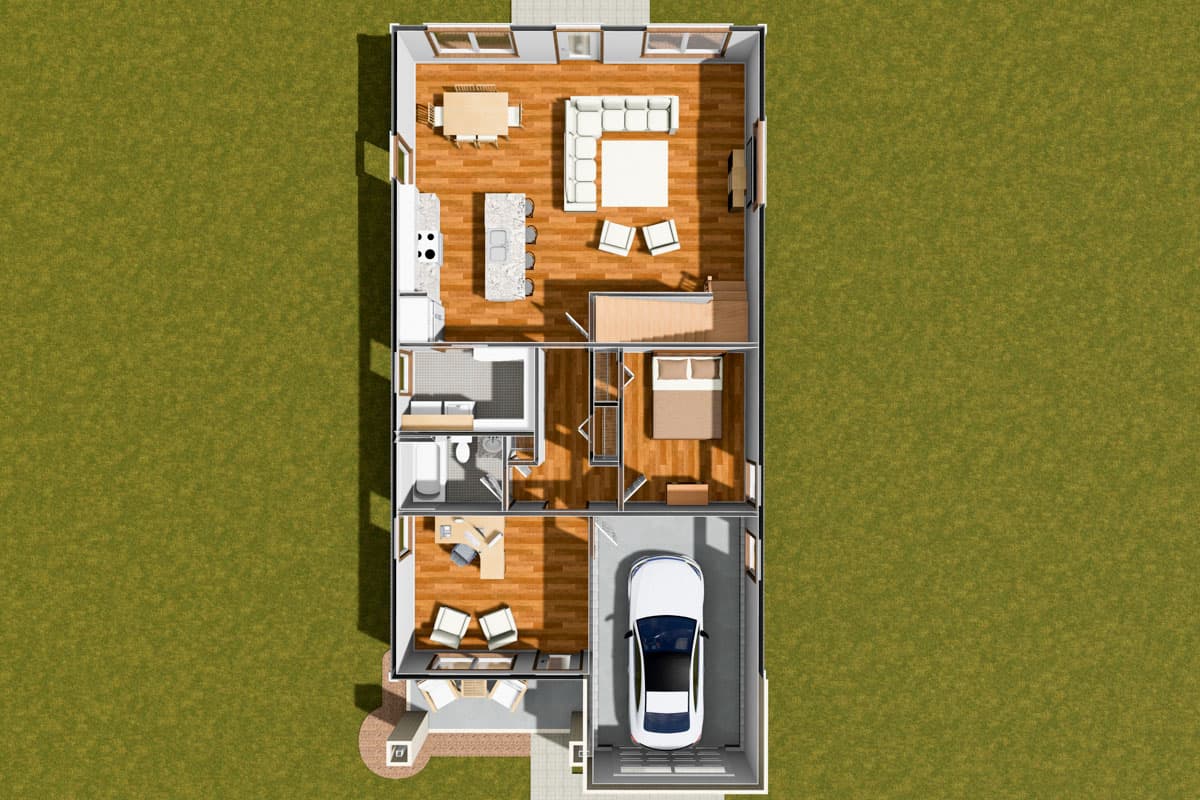 Plan 52399WM: Two-Story Modern House Plan with Study Area and Game Room - 2034 Sq Ft - Image #7 - Modern, Traditional