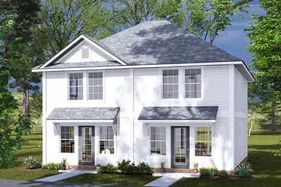 2-Bed Traditional Duplex House Plan with Open-Concept Living Space - 1792 Sq Ft
