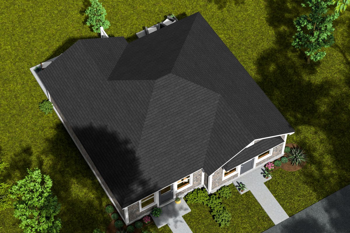 Plan 52401WM: 1-Bed Cottage Duplex with Matching Units - 992 Sq Ft - Image #7 - Cottage, Ranch
