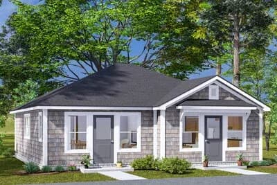 1-Bed Cottage Duplex with Matching Units - 992 Sq Ft
