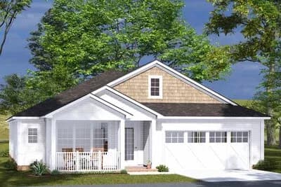 3 or 4 Bed Single-Story Cottage House Plan with Flex Room - 1764 Sq Ft