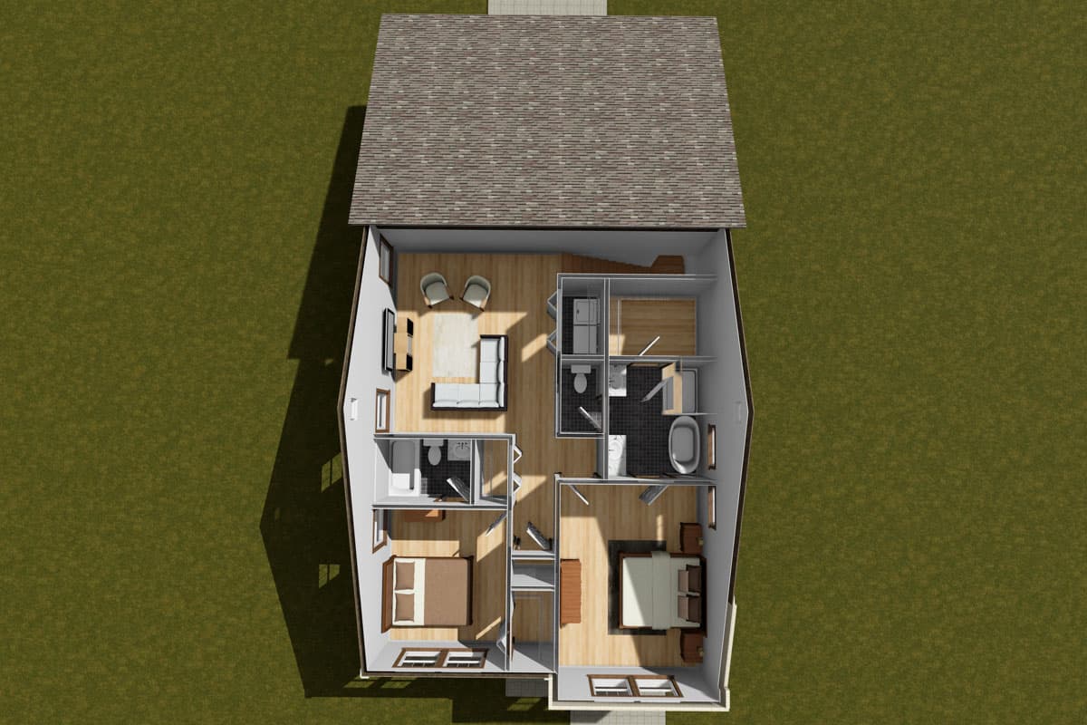 Plan 52405WM: 3-Bed Traditional House Plan with Flex Study - 2034 Sq Ft - Image #9 - Country, Shingle, Traditional