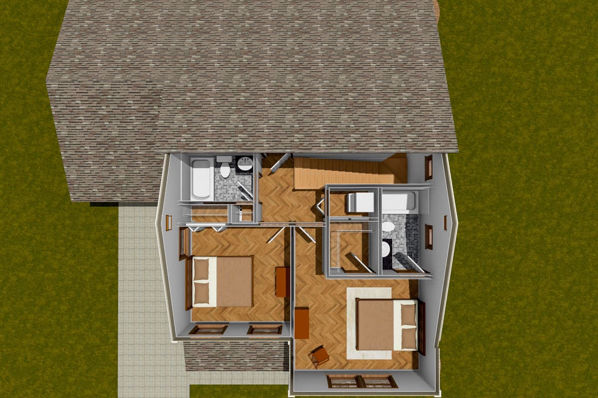 Plan 52407WM: Two-Story Traditional House Plan with Library Or Study - 1562 Sq Ft - Image #10 - Country, Craftsman, Traditional