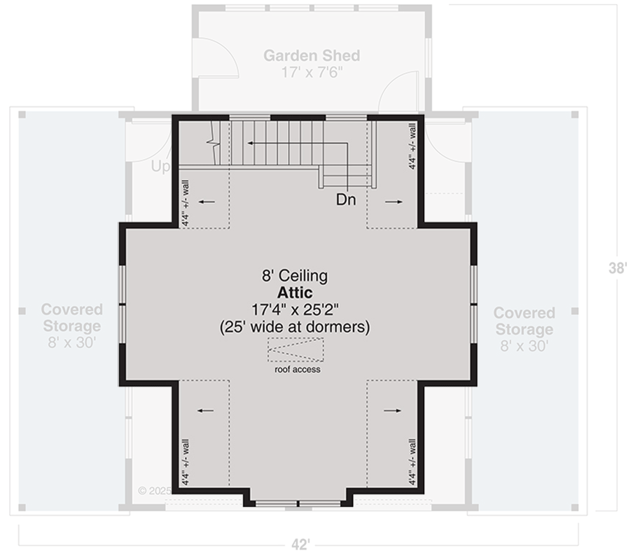 Plan 72453DA: 2-Car Detached Cottage-Style Garage Plan - 780 Sq Ft - Floor Plan - 2nd Floor - Cottage, Country