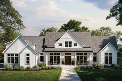 4-Bed Modern Farmhouse Plan with Unfinished Bonus Room Above - 3109 Sq Ft