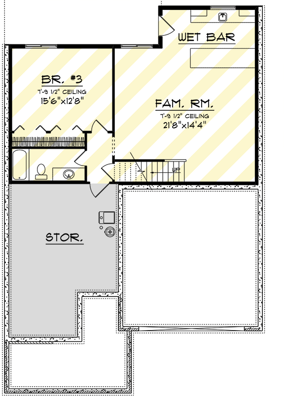 Plan 89367AH: 2-Bed Modern House Plan with Flex Room - 1372 Sq Ft - Floor Plan - Optional Lower Level Layout - Modern, Ranch