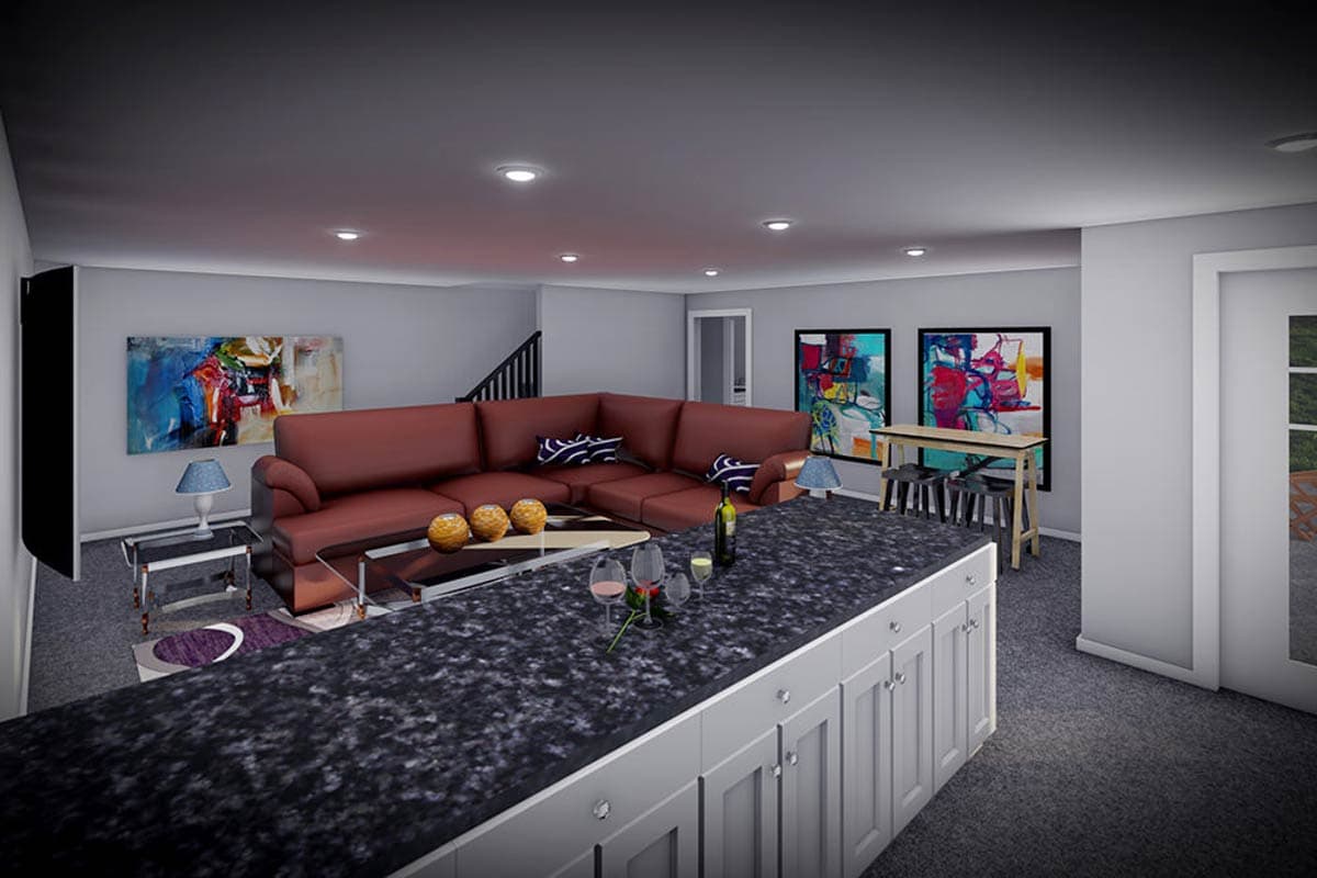 Plan 89367AH: 2-Bed Modern House Plan with Flex Room - 1372 Sq Ft - Image #6 - Modern, Ranch