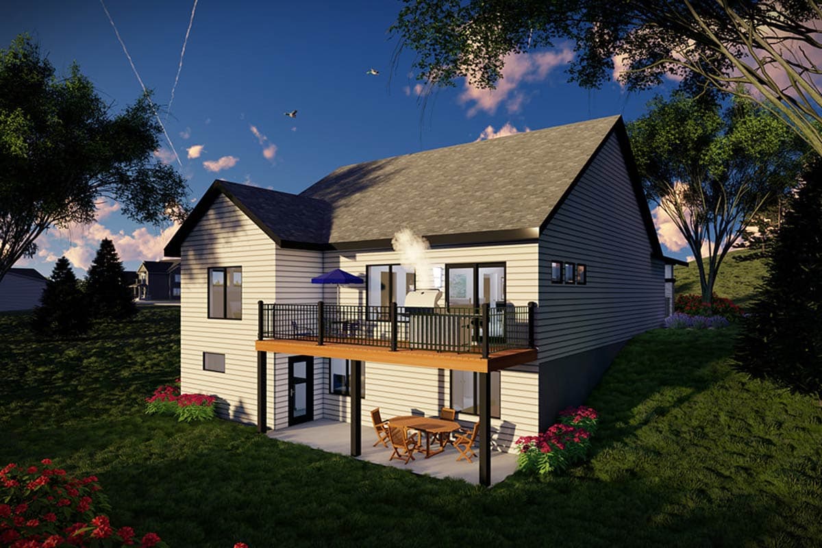 Plan 89367AH: 2-Bed Modern House Plan with Flex Room - 1372 Sq Ft - Image #8 - Modern, Ranch