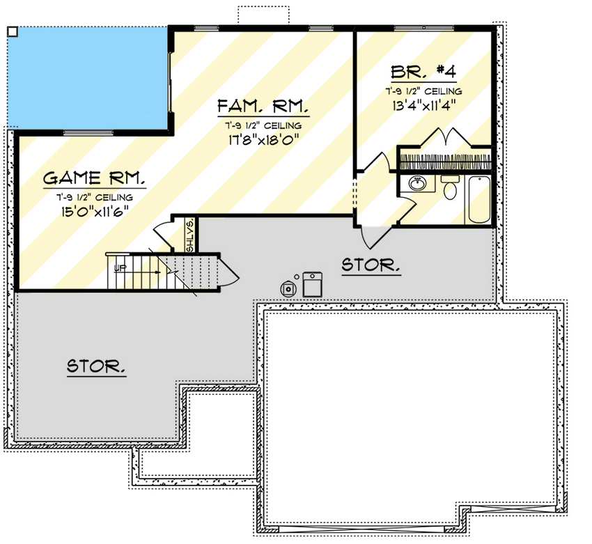 Plan 89380AH: 3-Bed Traditional Ranch House Plan with Optional Lower Level - 1501 Sq Ft - Floor Plan - Optional Lower Level Layout ($$$) - Craftsman, Ranch, Traditional