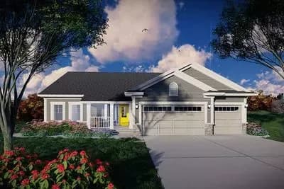 3-Bed Traditional Ranch House Plan with Optional Lower Level - 1501 Sq Ft
