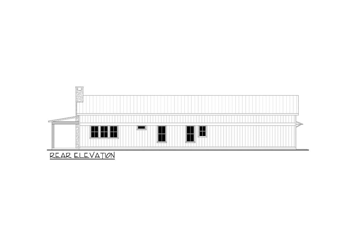 Plan 51990HZ: 3-Bed Barndominium House Plan with Two-Story Great Room - 2000 Sq Ft - Image #6 - Barndominium, Farmhouse, Modern, Transitional