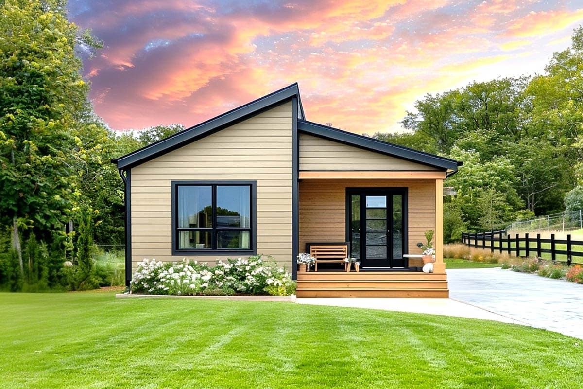 Plan image - 421010HFC:Simple 3-Bedroom Modern Cottage House Plan - 1200 Sq Ft