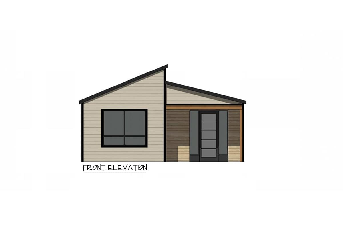 Plan 421010WNT: Simple 3-Bedroom Modern Cottage House Plan - 1200 Sq Ft - Image #2 - Cottage, Modern, Northwest