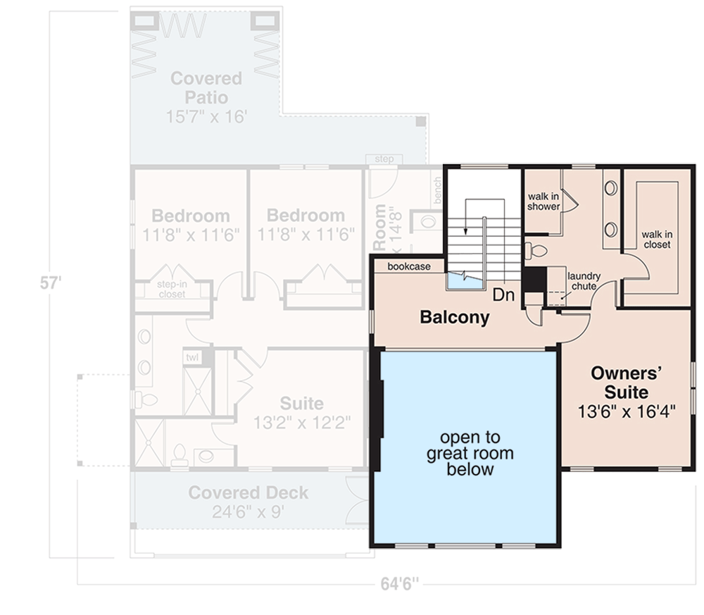 Plan 72458DA: 5-Bed Contemporary House Plan with Two-Story Great Room - 3839 Sq Ft - Floor Plan - 2nd Floor - Contemporary, Modern, Prairie