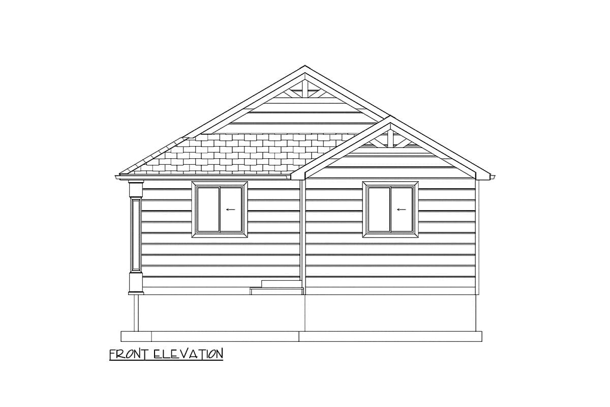 Plan 61585UT: 2-Bed ADU House Plan with Open Concept Living - 791 Sq Ft - Image #10 - Country, Craftsman, Traditional