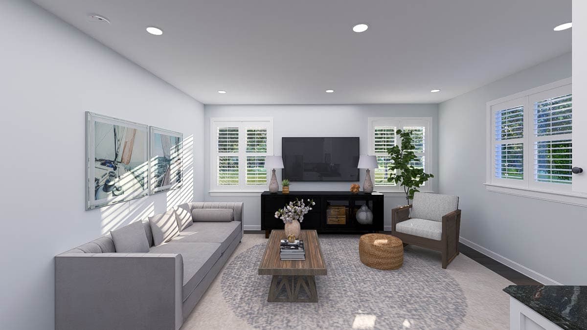 Plan 61585UT: 2-Bed ADU House Plan with Open Concept Living - 791 Sq Ft - Image #7 - Country, Craftsman, Traditional
