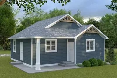 2-Bed ADU House Plan with Open Concept Living - 791 Sq Ft