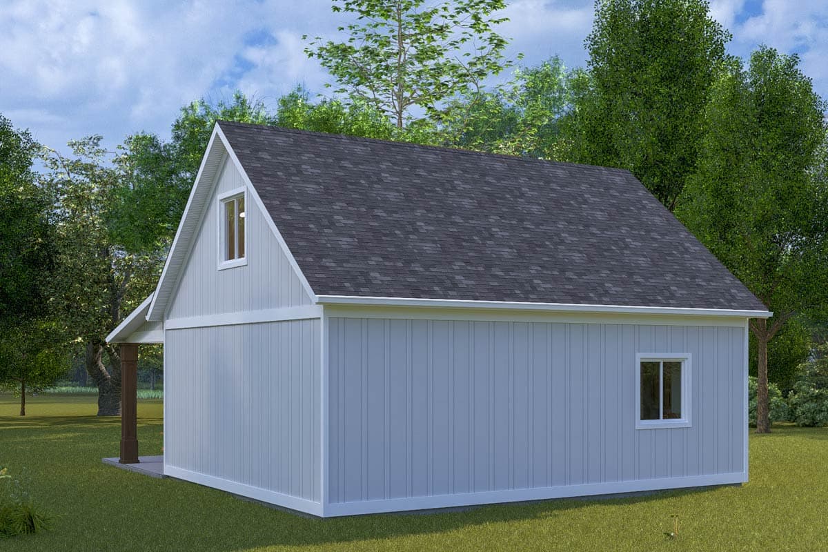 Plan 61586UT: Traditional ADU House Plan with Studio or Bonus Level Living - 1255 Sq Ft - Image #5 - Country, Traditional