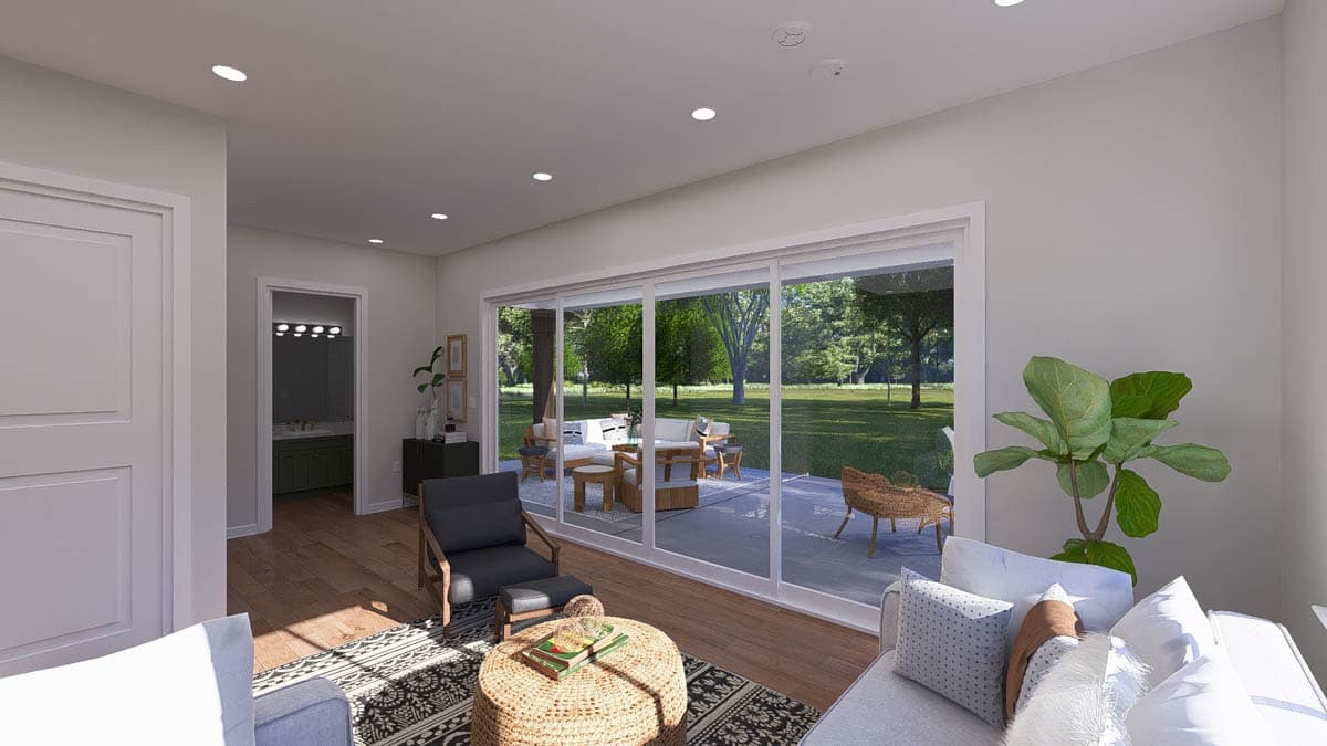 Plan 61586UT: Traditional ADU House Plan with Studio or Bonus Level Living - 1255 Sq Ft - Image #6 - Country, Traditional