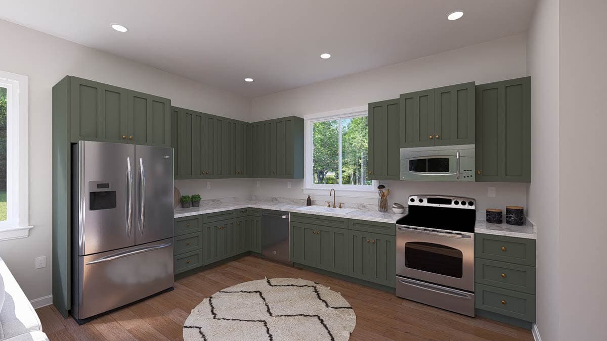 Plan 61586UT: Traditional ADU House Plan with Studio or Bonus Level Living - 1255 Sq Ft - Image #9 - Country, Traditional