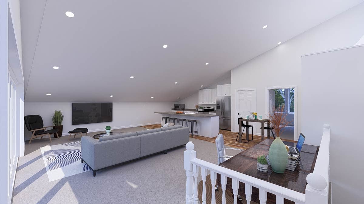 Plan 61589UT: 2-Bed Contemporary House Plan with Oversized RV Garage - 1595 Sq Ft - Image #6 - Contemporary, Traditional