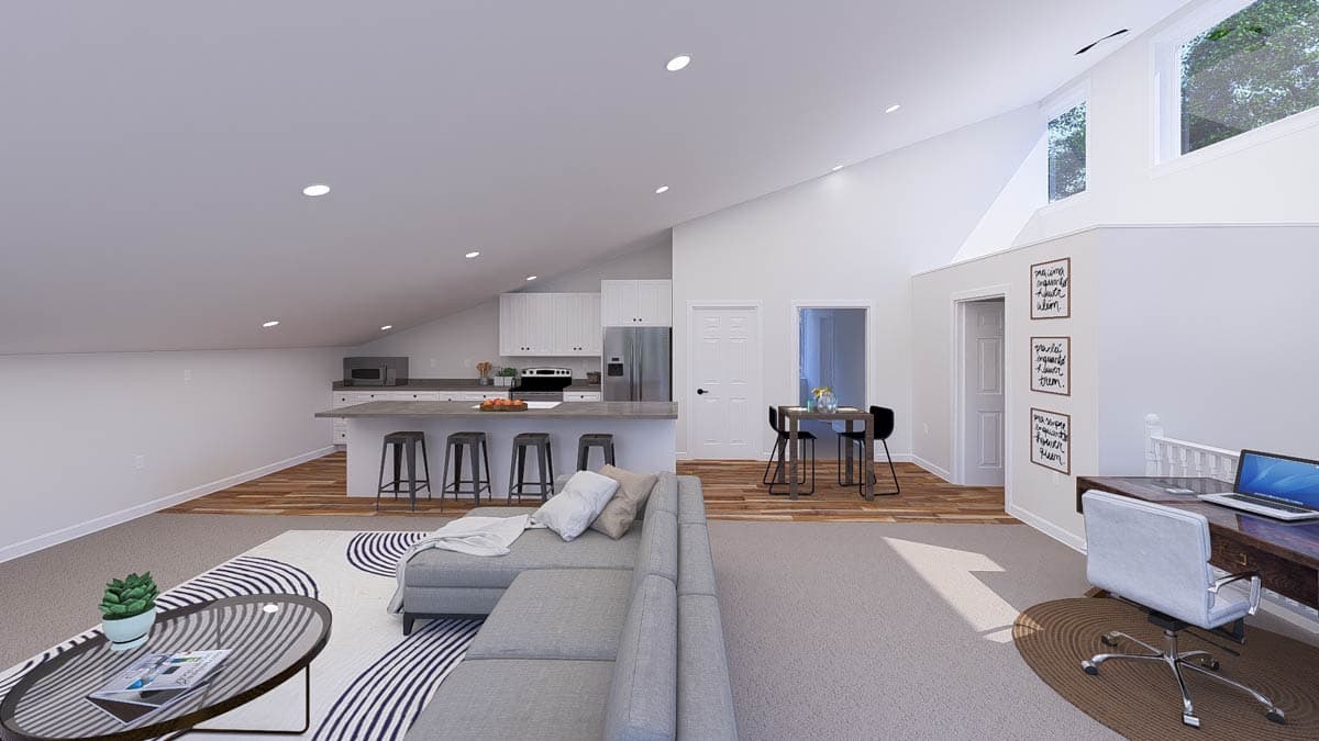 Plan 61589UT: 2-Bed Contemporary House Plan with Oversized RV Garage - 1595 Sq Ft - Image #7 - Contemporary, Traditional