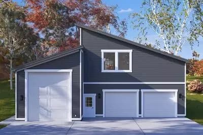 2-Bed Contemporary House Plan with Oversized RV Garage - 1595 Sq Ft