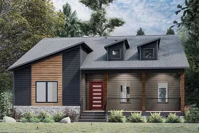 One-Level Modern House Plan with Clustered Bedrooms - 1656 Sq Ft