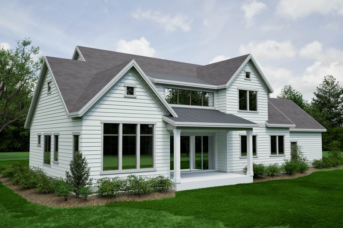 Plan 493024GNT: 4-Bed Transitional House Plan with Two-Story Great Room - 3379 Sq Ft - Image #6 - Transitional
