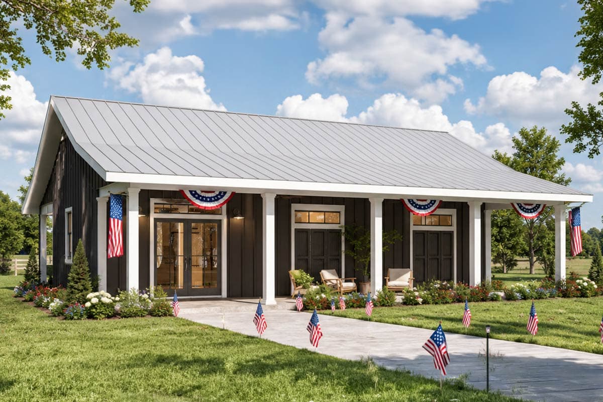Plan 25055DH: 1-Bed Country House Plan with Open-Concept Living Space - 800 Sq Ft - Image #13 - Country, Vacation
