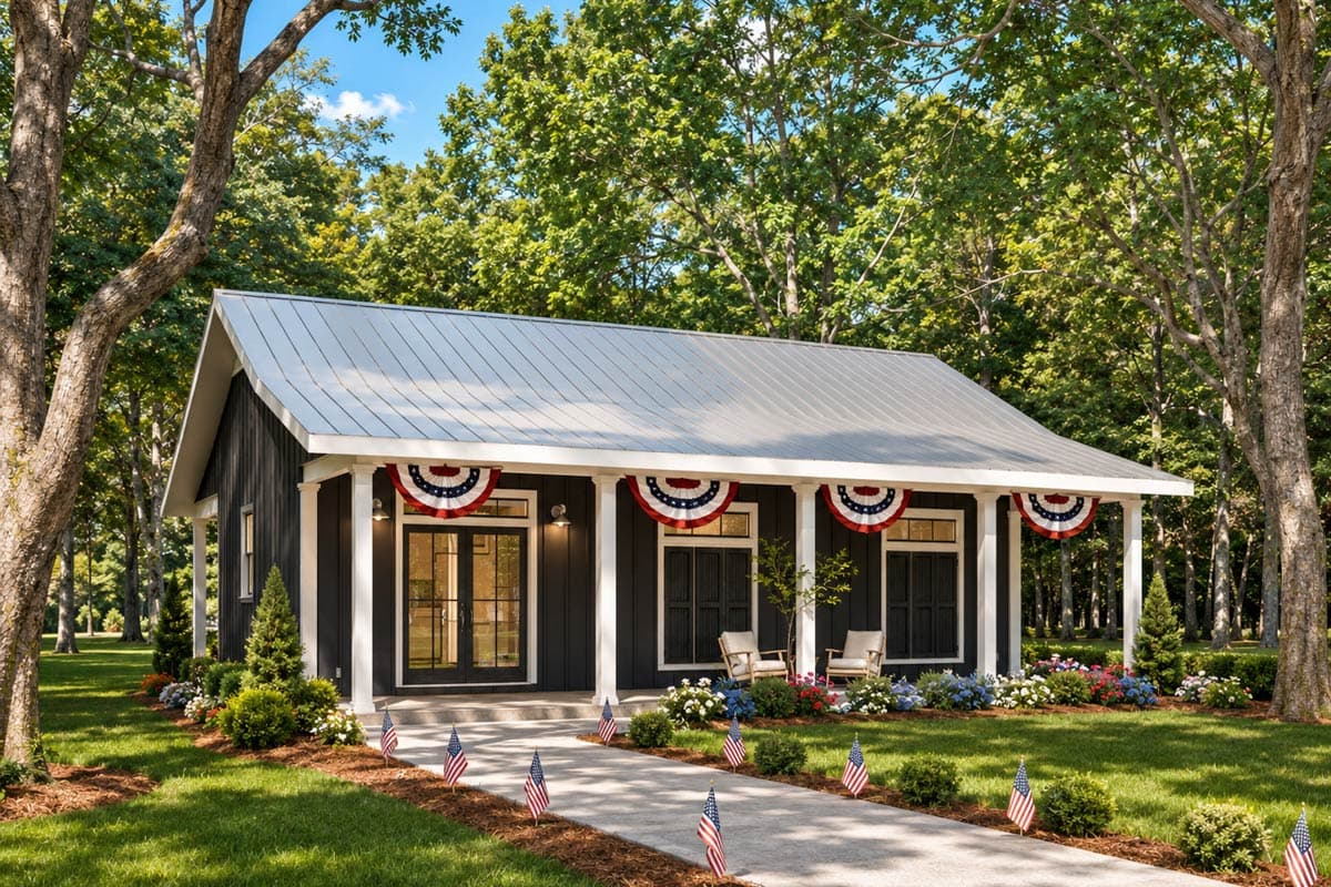 Plan 25055DH: 1-Bed Country House Plan with Open-Concept Living Space - 800 Sq Ft - Image #14 - Country, Vacation