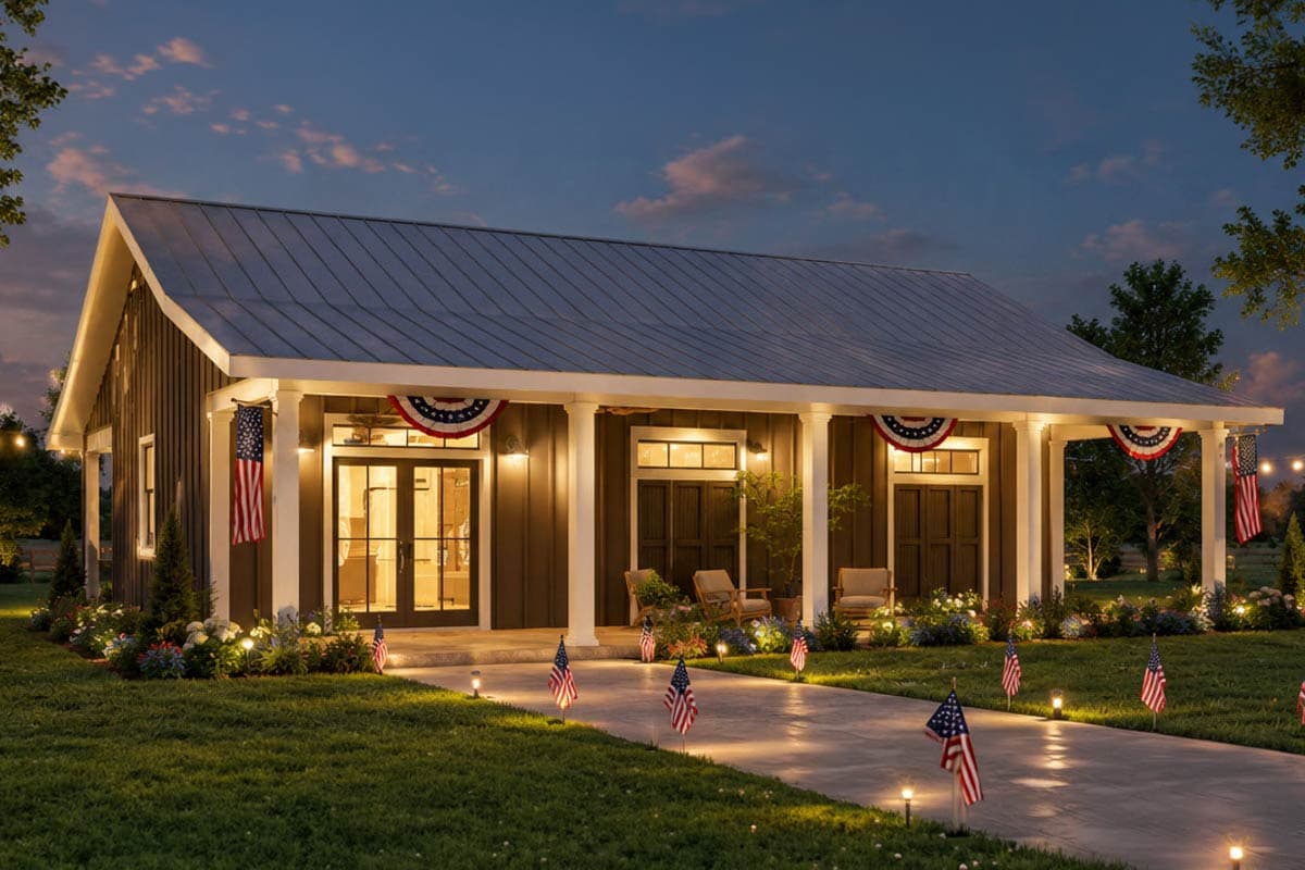 Plan 25055DH: 1-Bed Country House Plan with Open-Concept Living Space - 800 Sq Ft - Image #15 - Country, Vacation