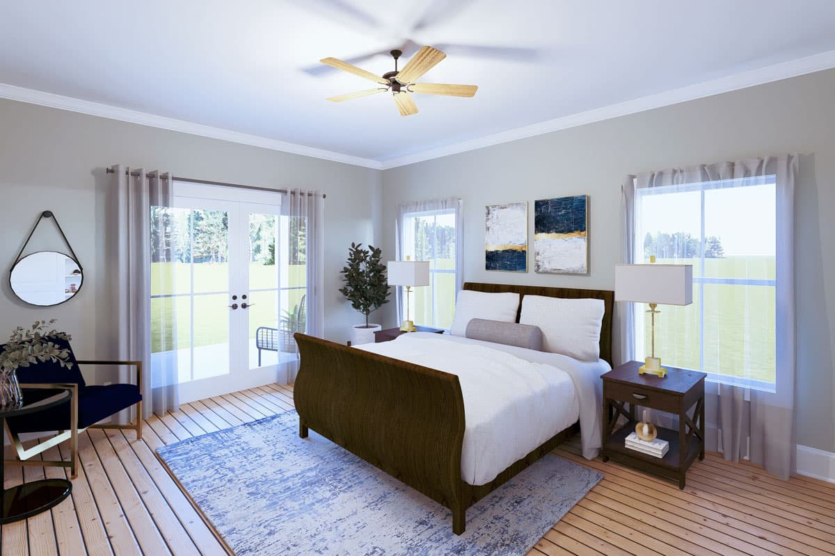 Plan 25055DH: 1-Bed Country House Plan with Open-Concept Living Space - 800 Sq Ft - Image #7 - Country, Vacation