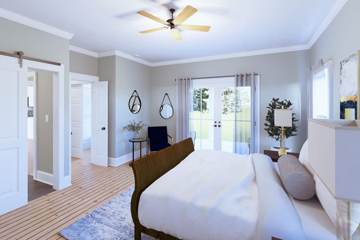 Plan 25055DH: 1-Bed Country House Plan with Open-Concept Living Space - 800 Sq Ft - Image #8 - Country, Vacation