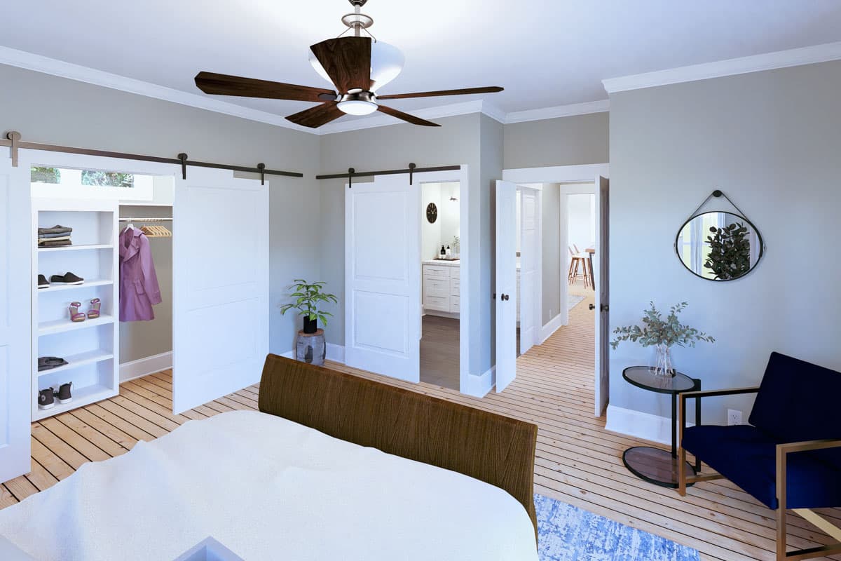 Plan 25055DH: 1-Bed Country House Plan with Open-Concept Living Space - 800 Sq Ft - Image #9 - Country, Vacation