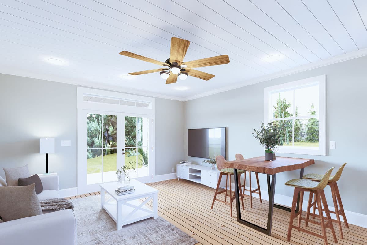 Plan 25055DH: 1-Bed Country House Plan with Open-Concept Living Space - 800 Sq Ft - Image #6 - Country, Vacation
