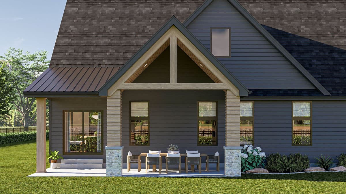 Plan 623476DJ: 4-Bed Transitional House Plan with Flex Room - 2609 Sq Ft - Image #5 - Farmhouse, Transitional